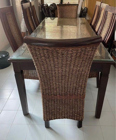 Balinese Teak Wood Dining Table, Furniture & Home Living, Furniture ... inside Handmade Teak Wood Dining Table Bali Style